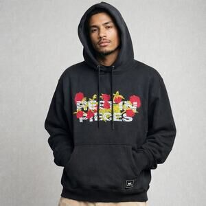 ETHIK Rest In Pieces Hoodie XL Black Embroidered Roses Streetwear NWT Unisex